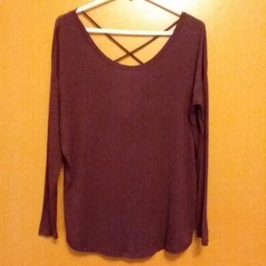 PINK Maroon Long Sleeve Shirt/Size Small